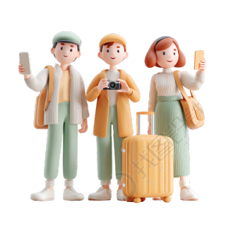 毕业旅行3D创意元素