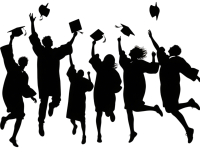 毕业典礼剪影插图