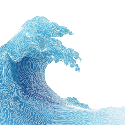 海洋卡通海浪插图