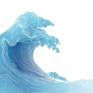 海洋卡通海浪插图