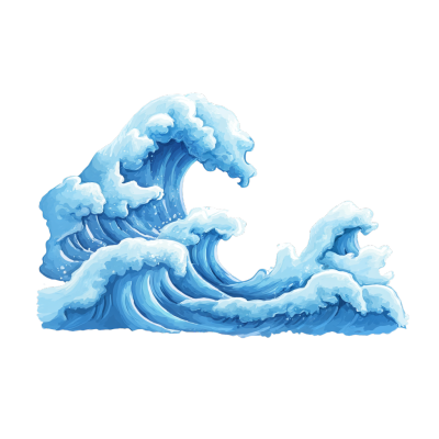 海洋卡通海浪插画