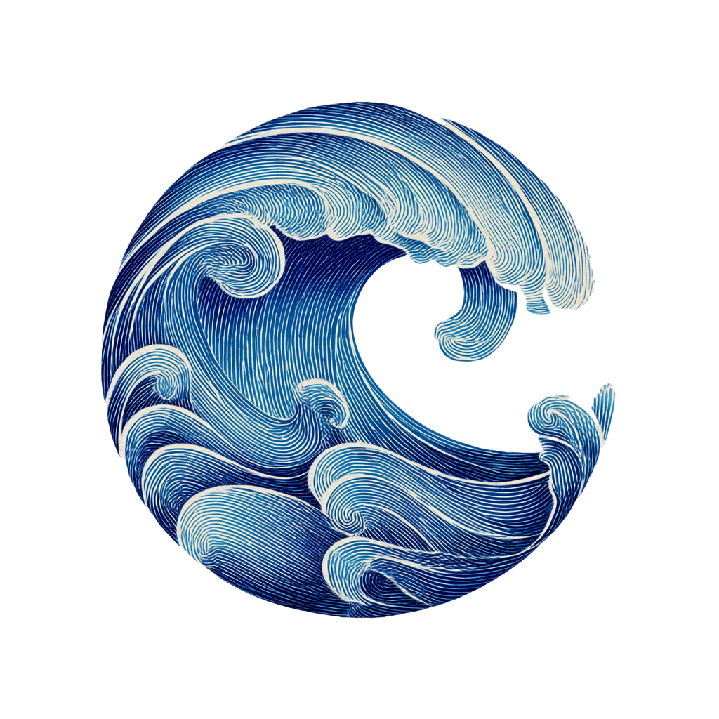 海洋海浪极简线条素材