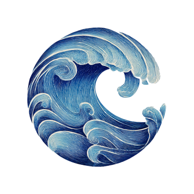 海洋海浪极简线条素材