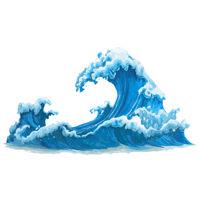 海洋卡通海浪元素