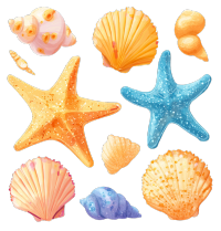 海洋贝壳贴纸素材