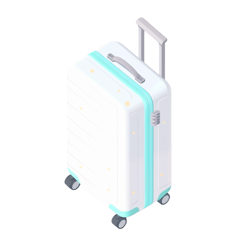 3D行李箱简约插画