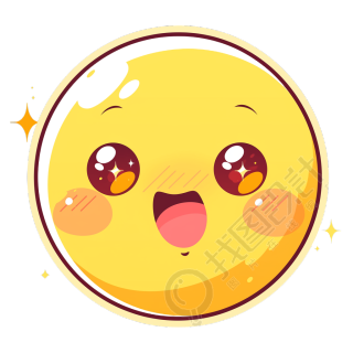 动漫风黄色笑脸PNG插图