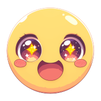 动漫风黄色笑脸PNG元素