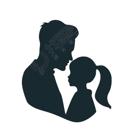 父亲节父女剪影插画