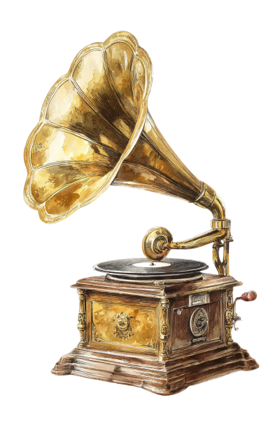 金色留声机素材