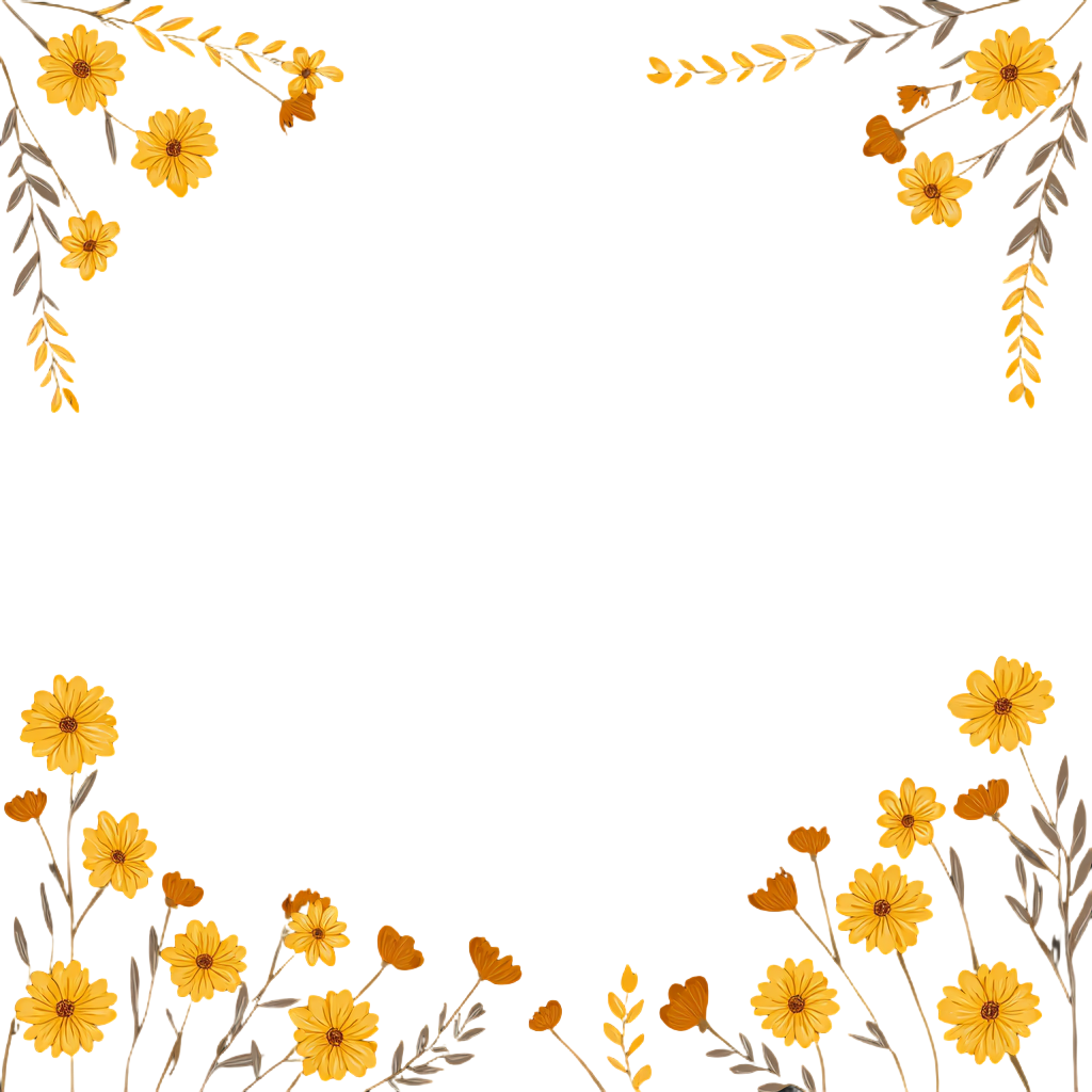 小黄花清新边框插图