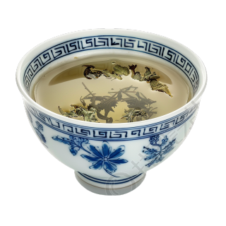 青花瓷碗凉茶元素