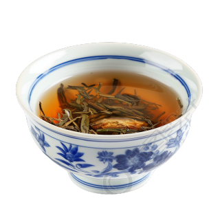 青花瓷碗凉茶素材