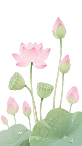 荷花花苞唯美素材