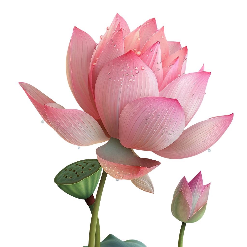 荷花绽放PNG插画