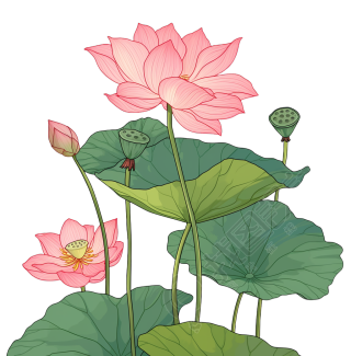 粉色荷花素材