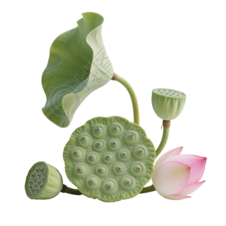 绿色莲蓬插画设计