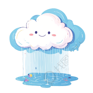 暴雨卡通元素