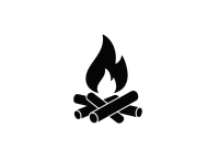 篝火剪影素材
