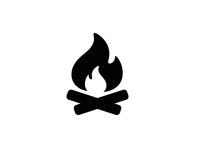 篝火剪影元素