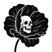 罂粟花骷髅头素材