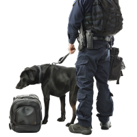 禁毒警犬检查行李插画