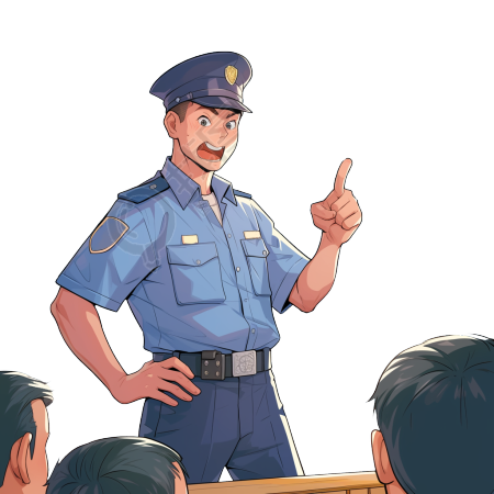卡通禁毒警察讲课元素