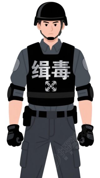 禁毒警察插画设计