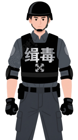 禁毒警察插画设计