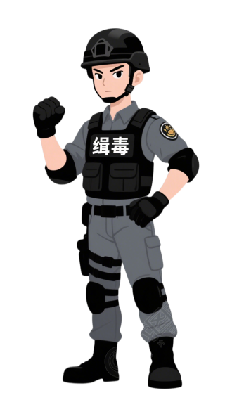 禁毒警察元素