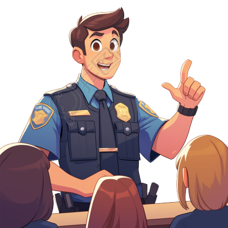 卡通禁毒警察讲课插图