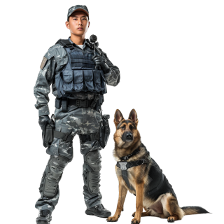 禁毒警察和警犬元素