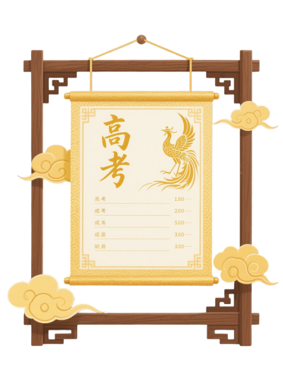 高考主题金榜题名插画