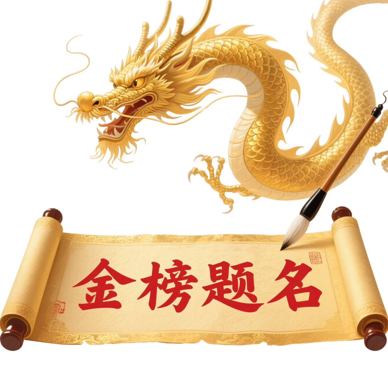 金榜题名龙飞舞插画