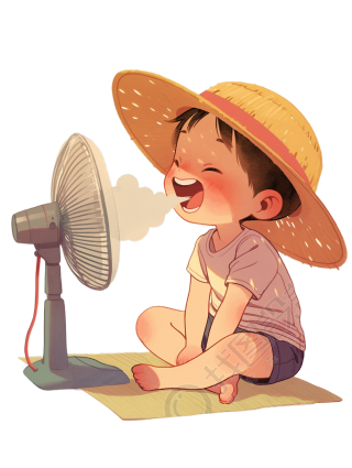 高温天气吹风扇插图