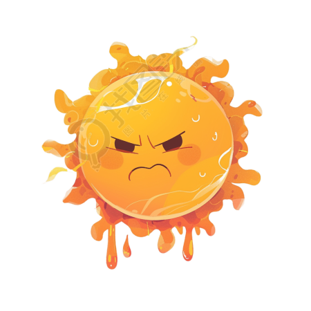 高温天气卡通太阳元素