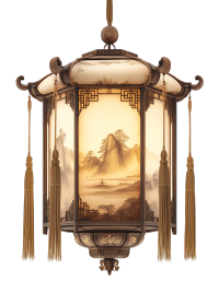 古典吊灯透明背景插画