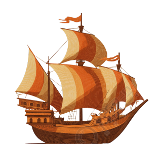 古代帆船航海插图