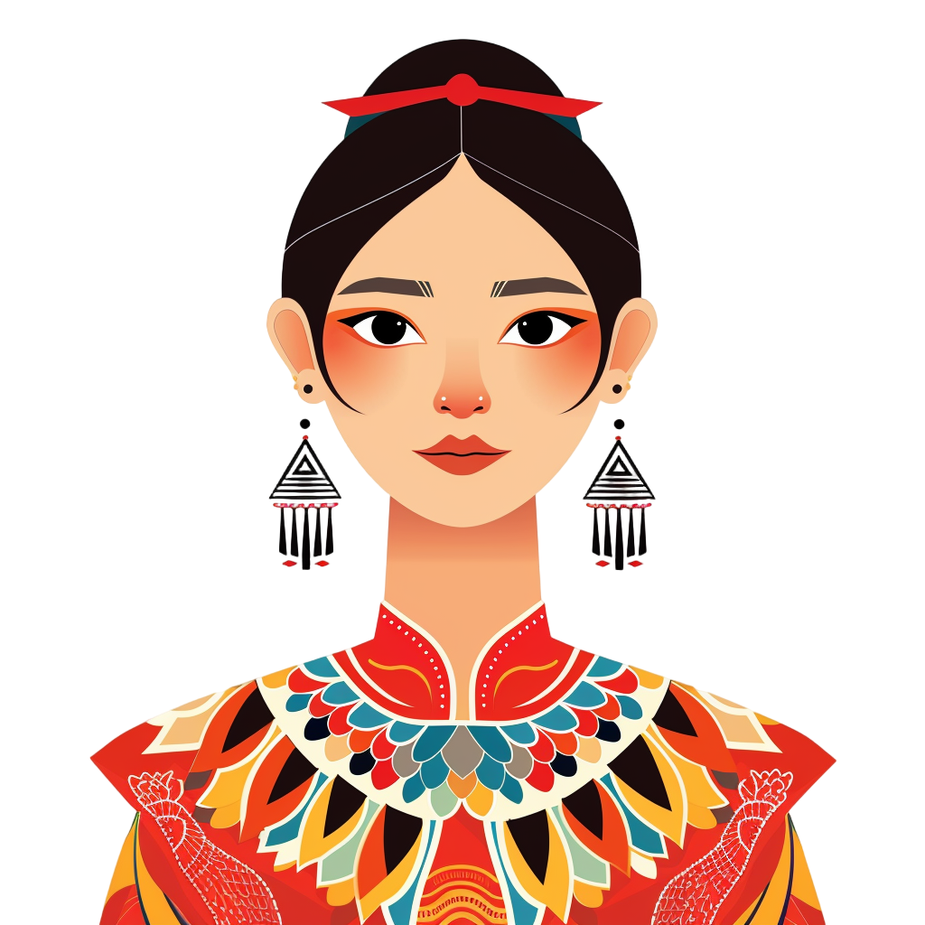 壮族服饰创意插图