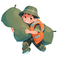 军人抗洪透明背景插图
