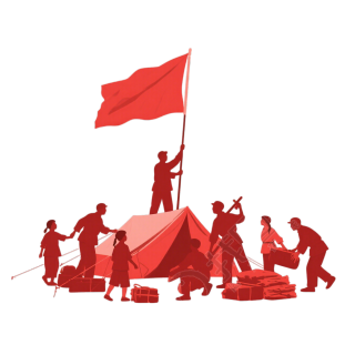红军剪影党政PNG插画
