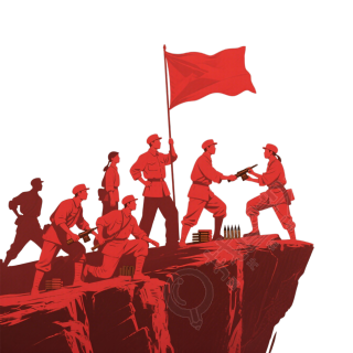红军剪影党政PNG素材