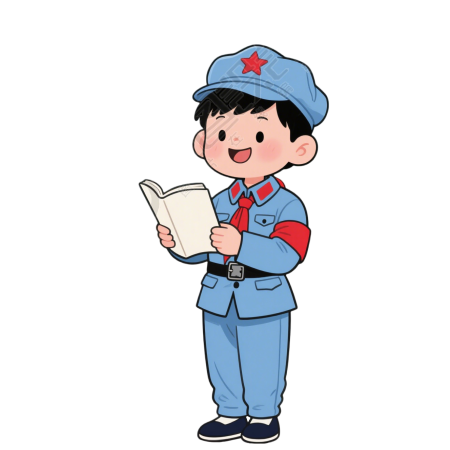 红军卡通风格插画