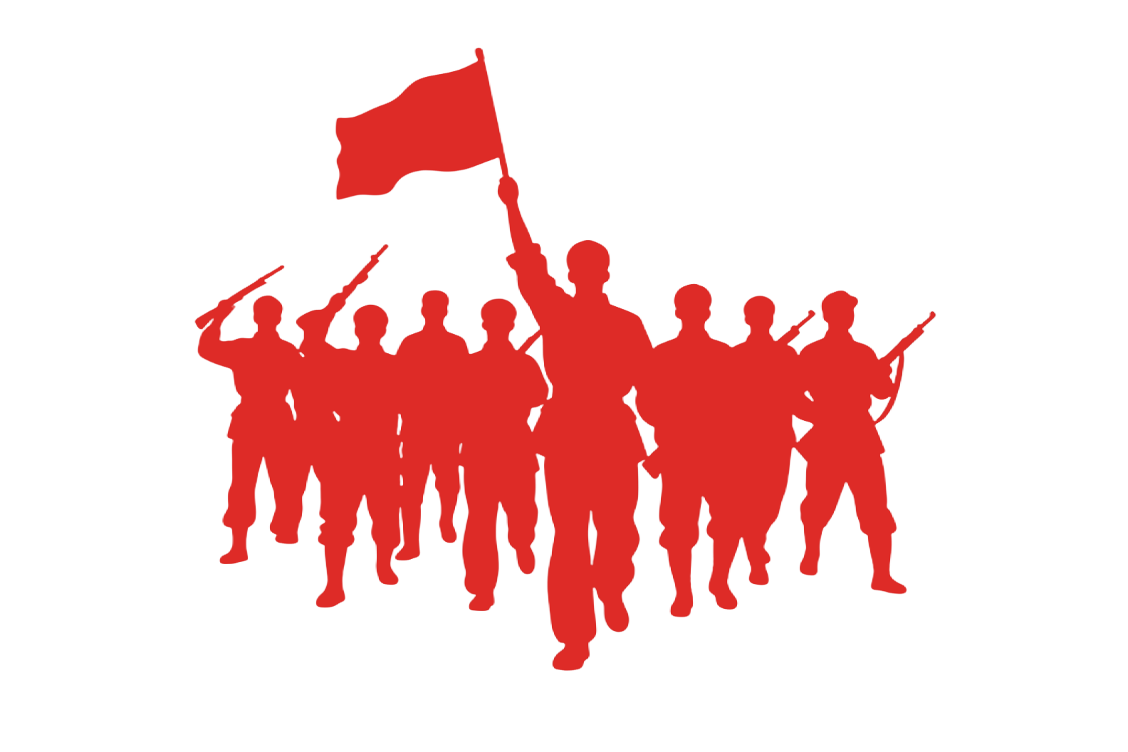 红军剪影党政PNG元素