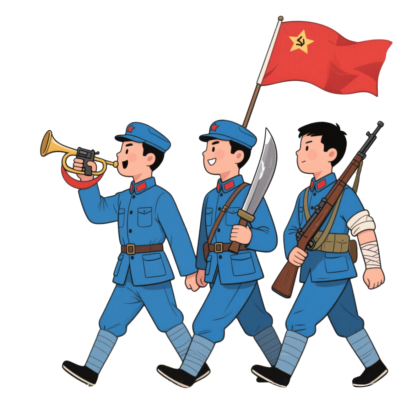 红军战士卡通元素