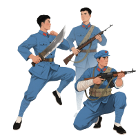 红军战士卡通插图