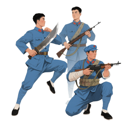 红军战士卡通插图