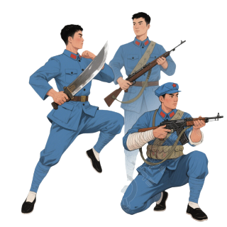 红军战士卡通插图