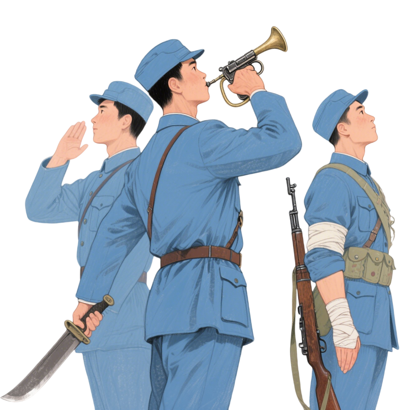 红军战士卡通插画