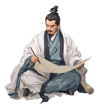 古代中医查阅书卷素材